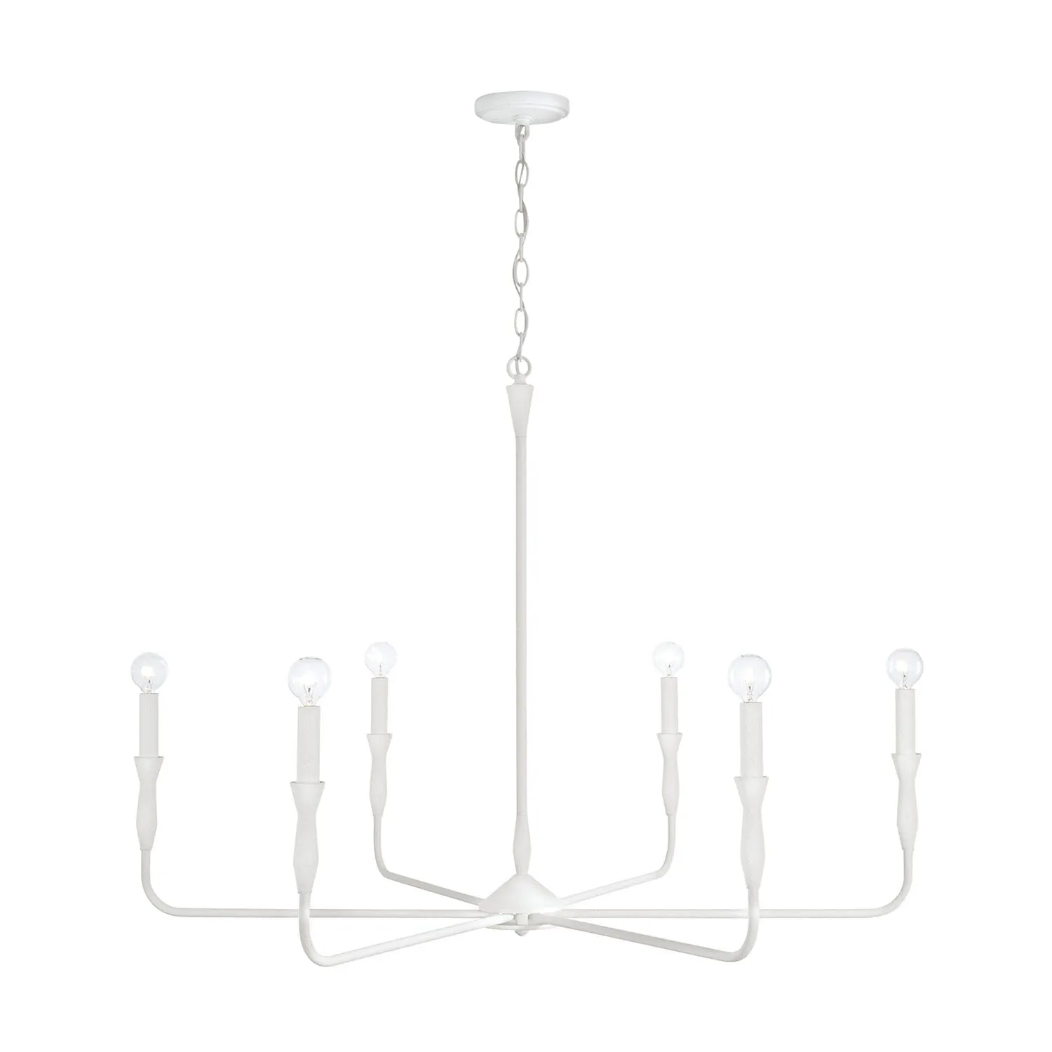 30.5"H PALOMA 6-LIGHT CHANDELIER, TEXTURED WHITE