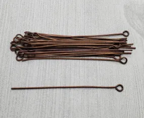 50mm 21 Gauge Antique Copper Eye Pins (24) - L1162