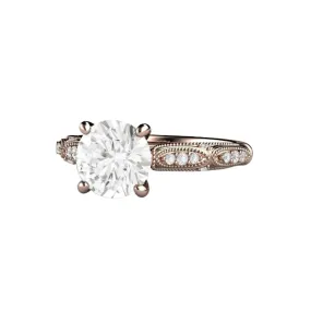 Art Deco Forever One Moissanite Solitaire Vintage Engagement Ring