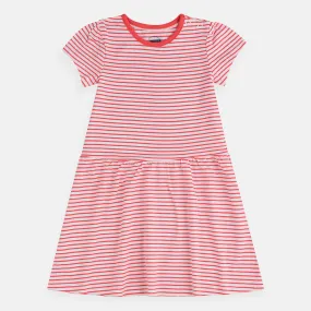 Baby C Red Lining White Frock 6682