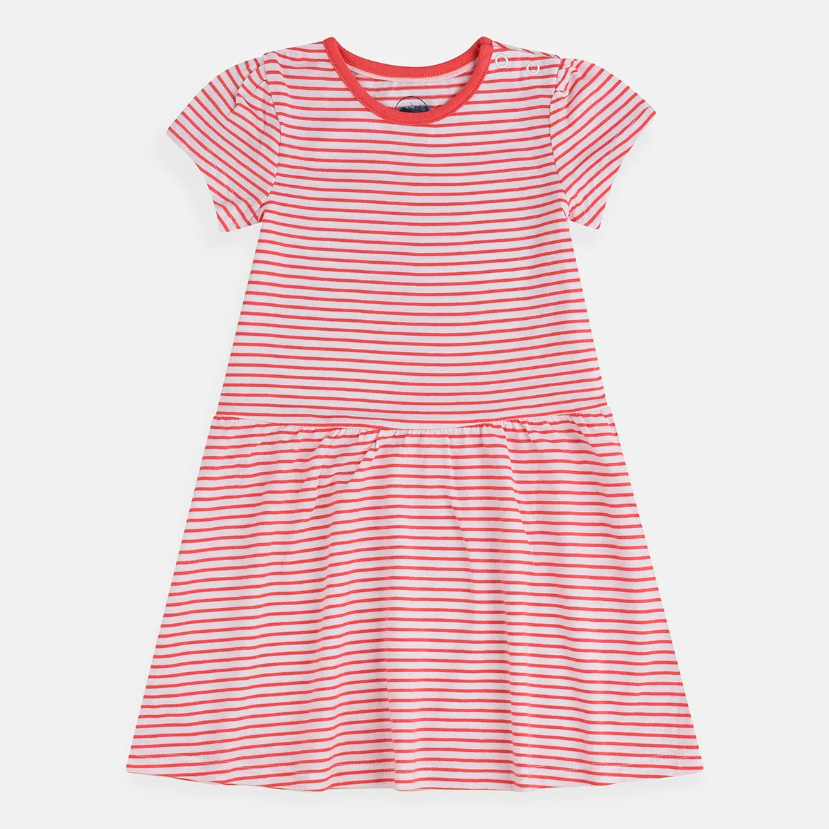 Baby C Red Lining White Frock 6682