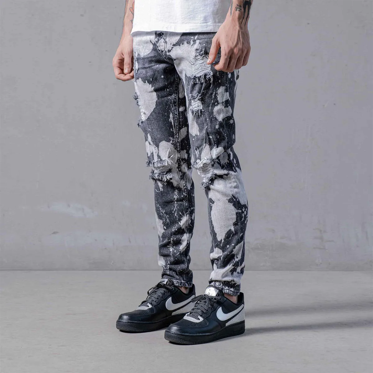 Bleached on Black Jeans