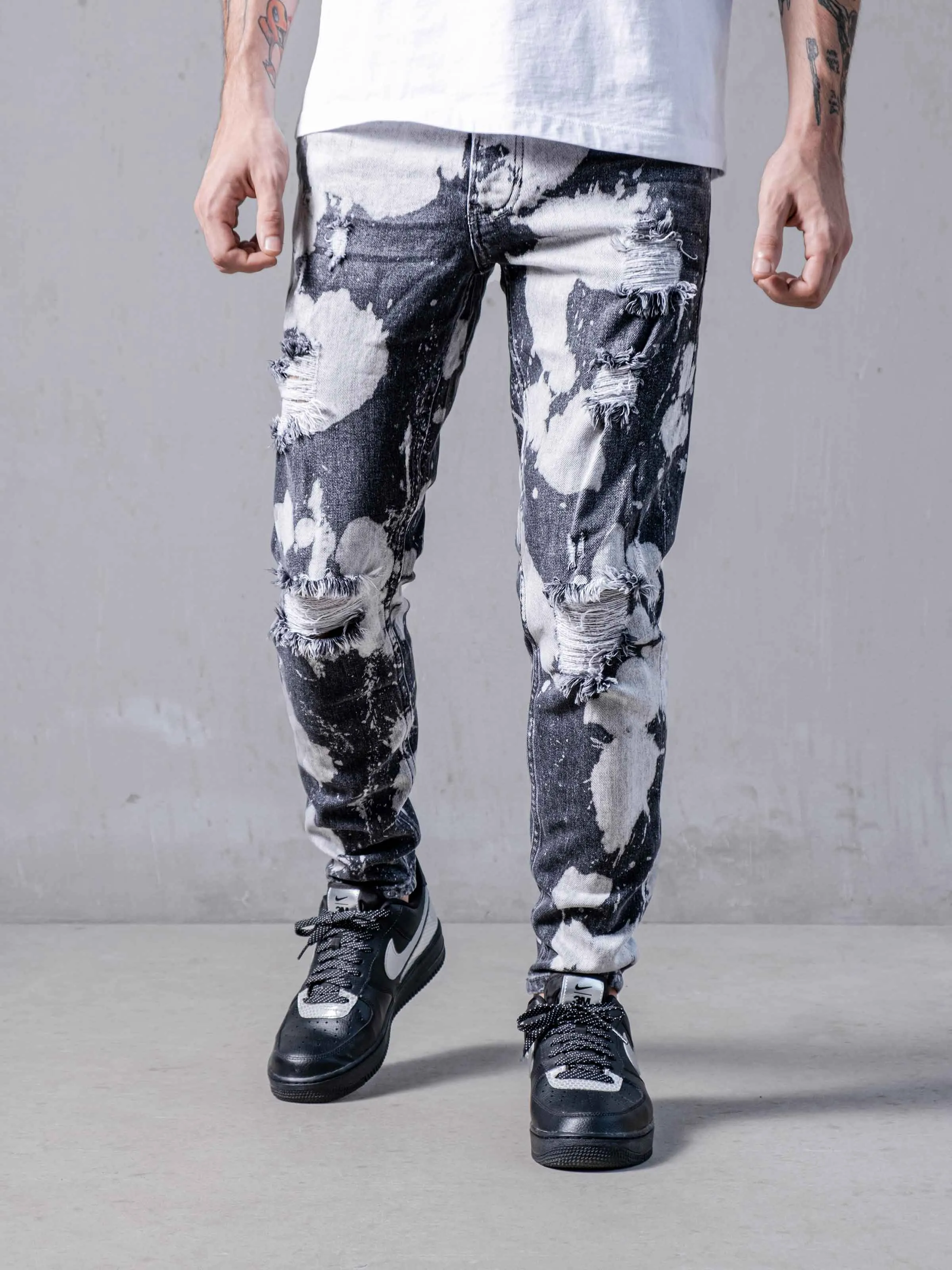 Bleached on Black Jeans