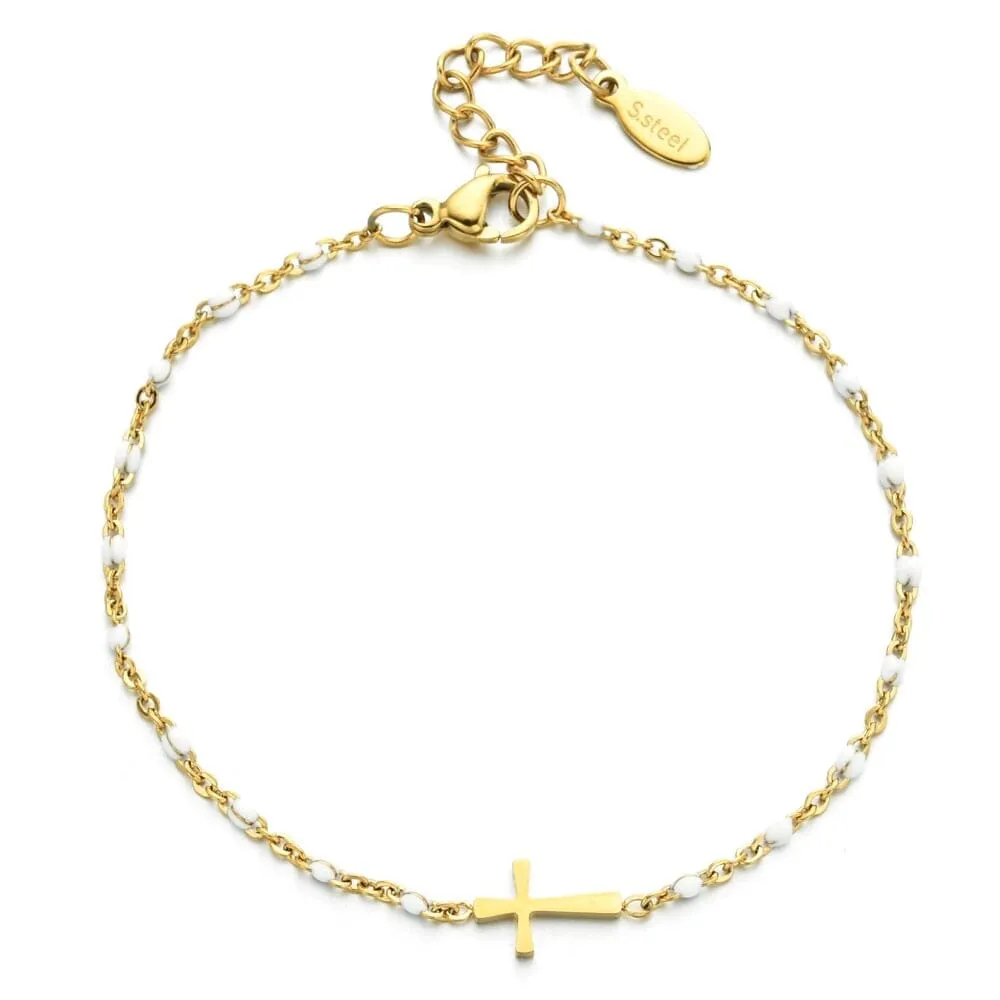 Boho Thin Style WWJD Fashion Chain Bracelet