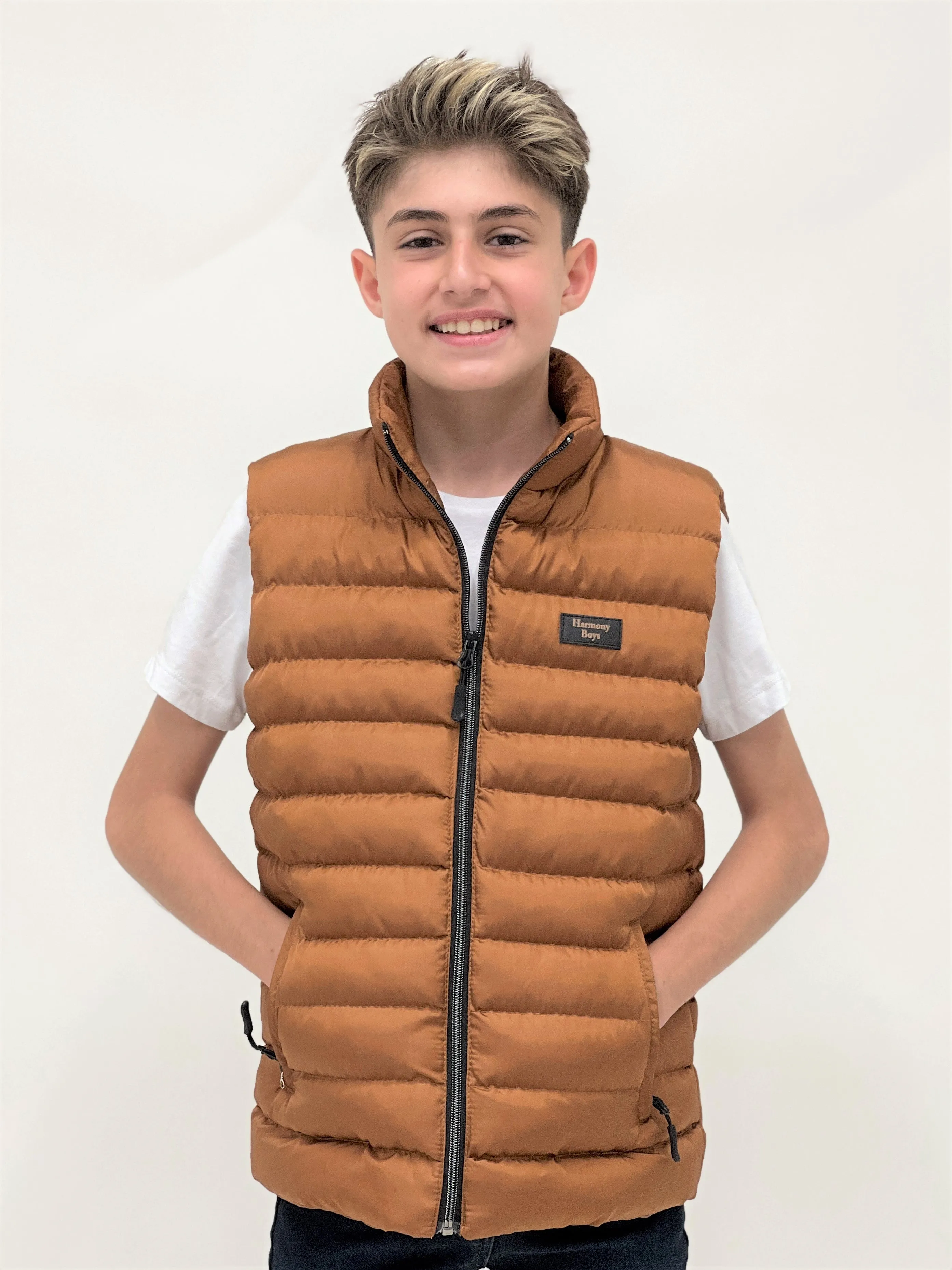 Boy Hooded Fashion Trend Swelling Vest AK215354