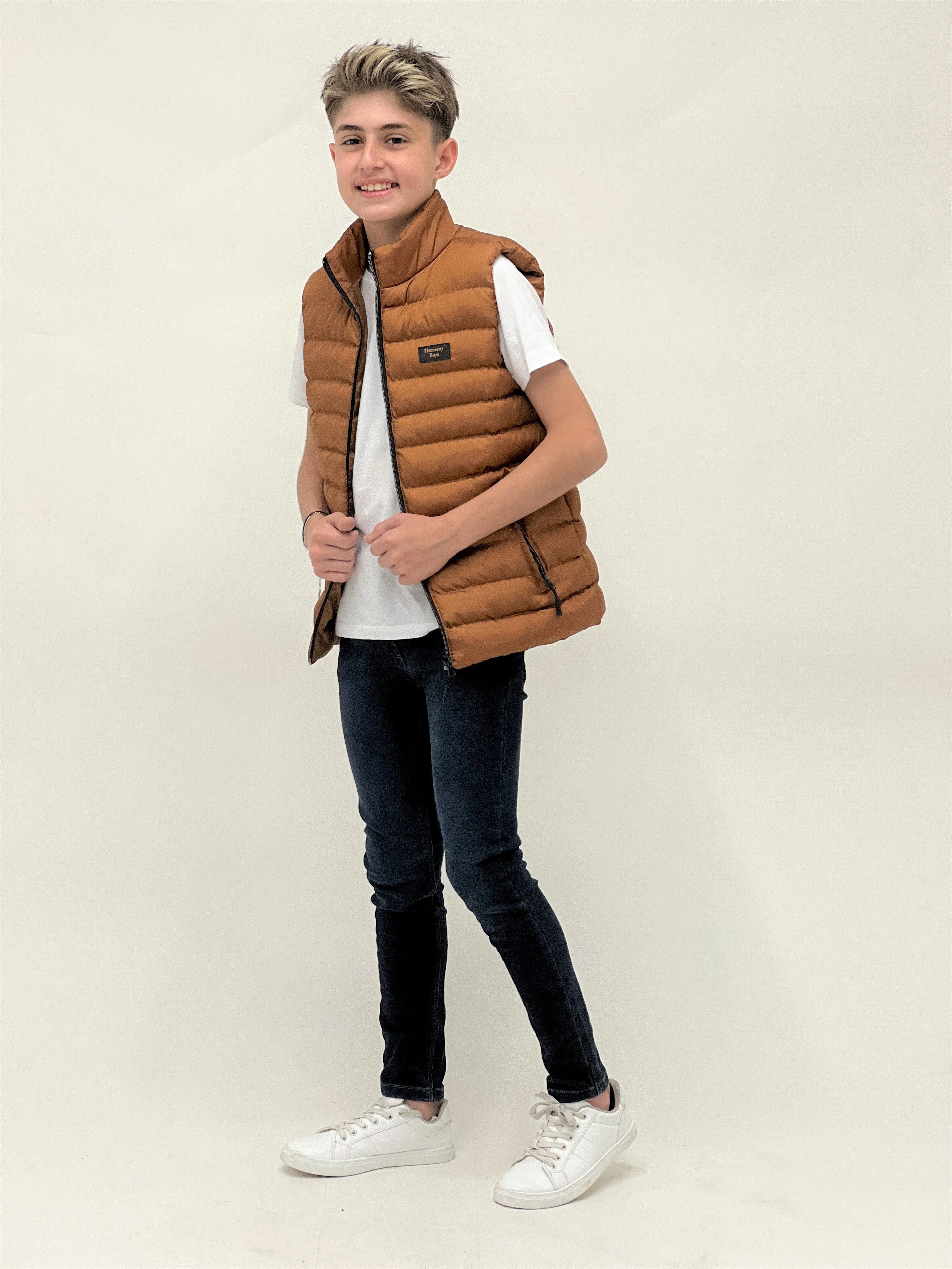 Boy Hooded Fashion Trend Swelling Vest AK215354