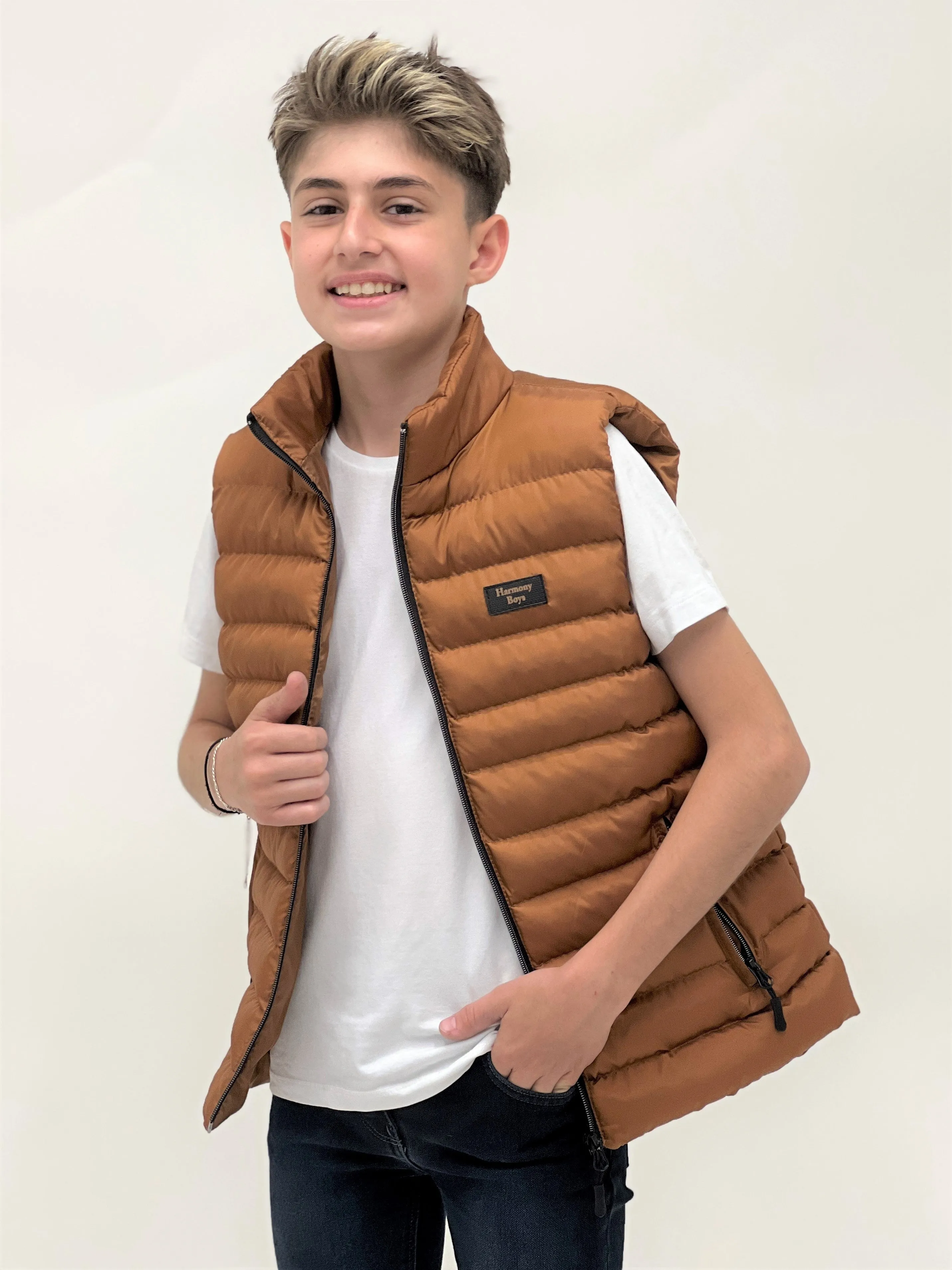 Boy Hooded Fashion Trend Swelling Vest AK215354