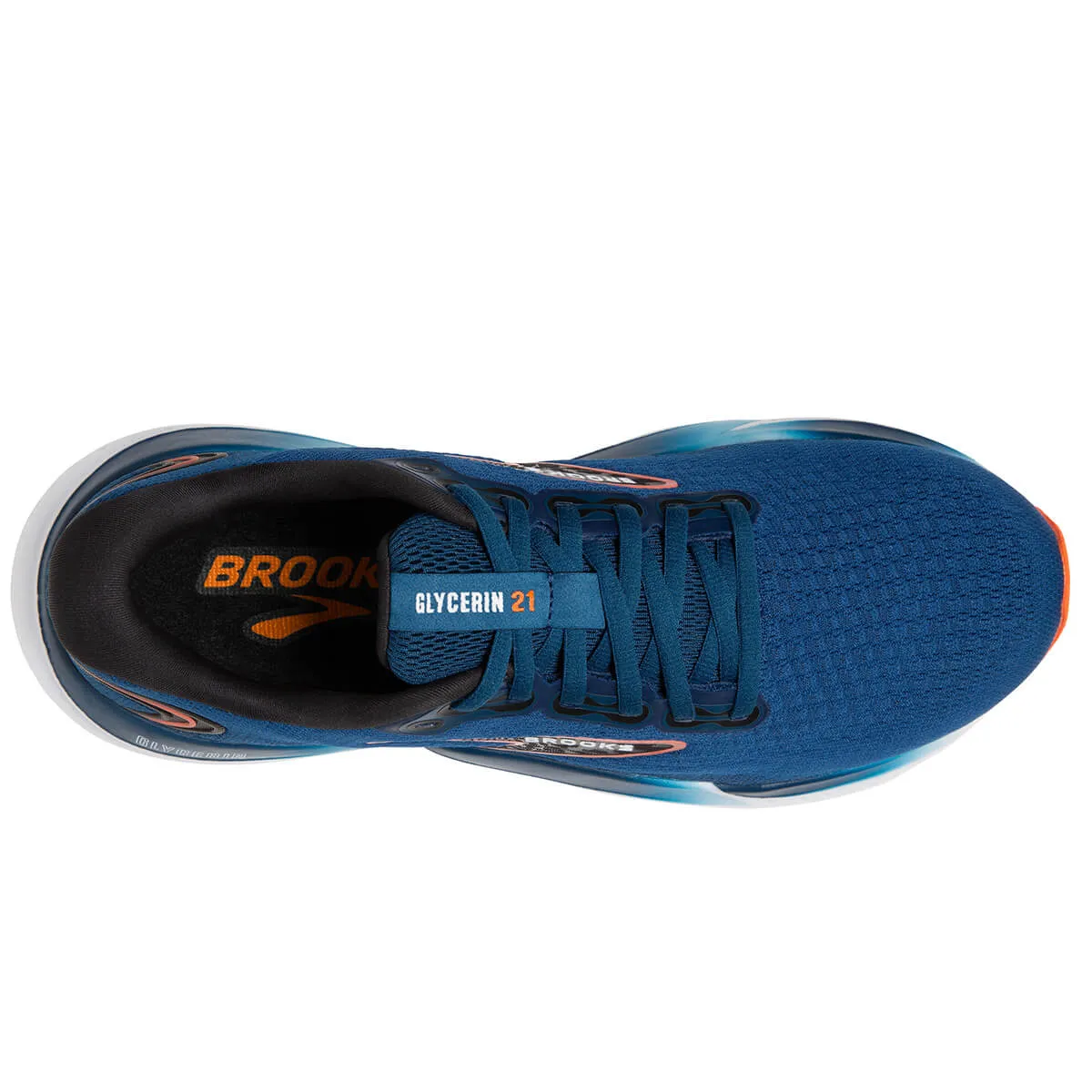 Brooks Glycerin 21 Mens | Blue Opal/black/nasturtium