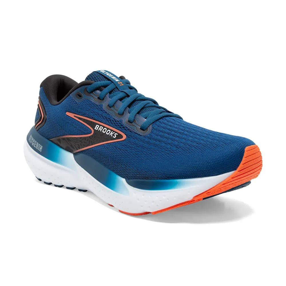 Brooks Glycerin 21 Wide (Mens) - Blue Opal/Black/Nasturtium