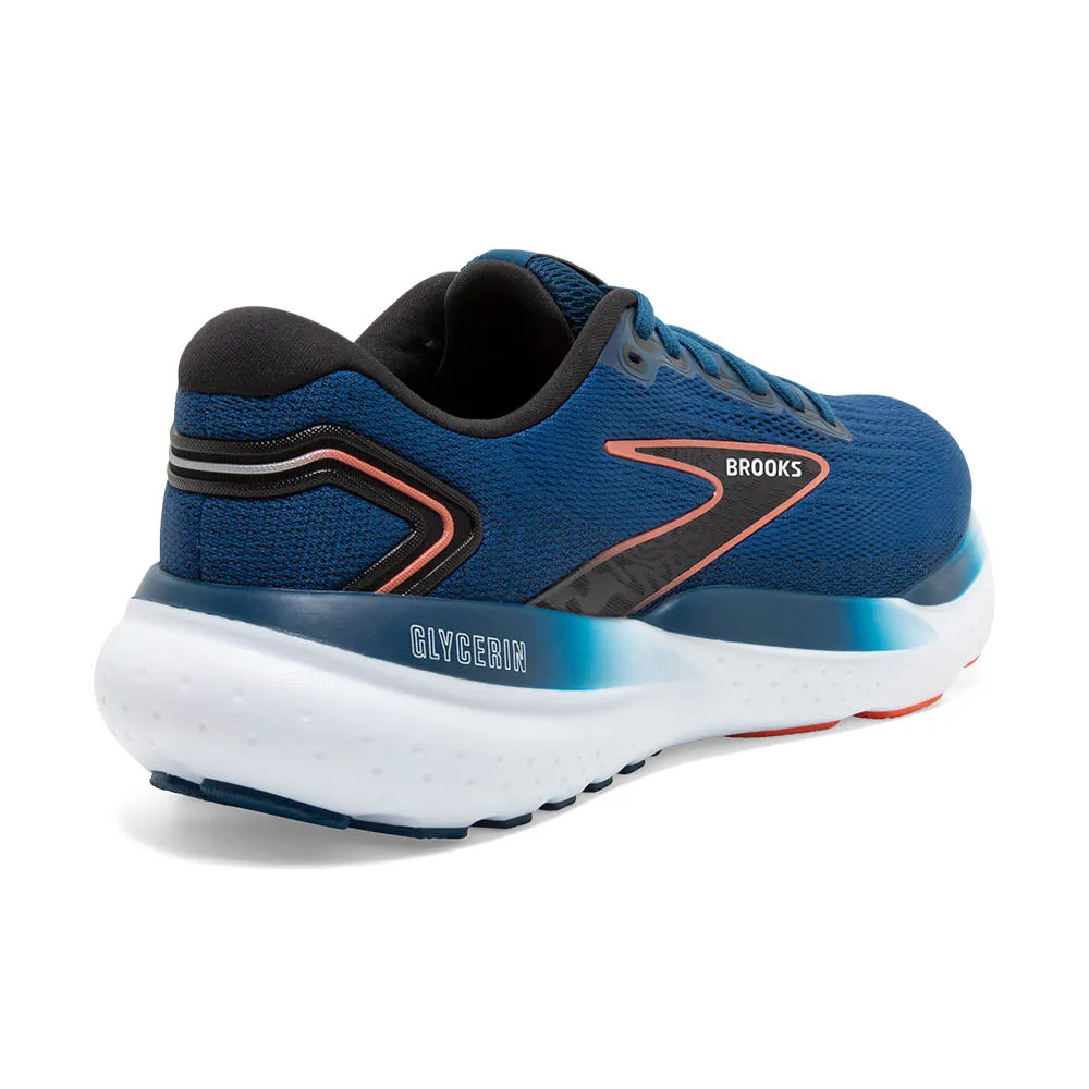 Brooks Glycerin 21 Wide (Mens) - Blue Opal/Black/Nasturtium