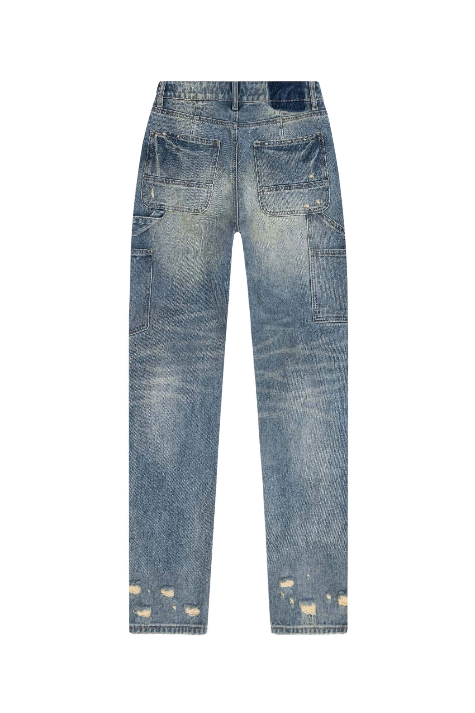 Carpenter Fashion Denim Pants - Glen Blue