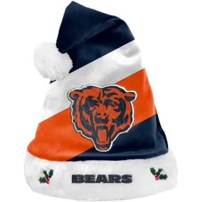 Chicago Bears Logo Colorblock Santa Hat NFL Football by Forever Collectibles