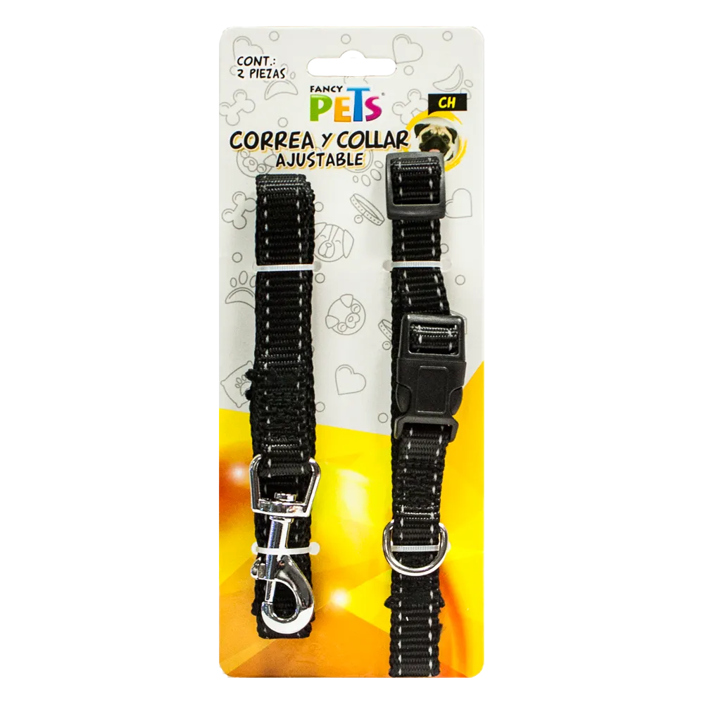 Collar Ch C/Correa C/Bandas Reflejantes Fl8710