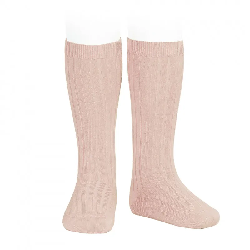 Condor Socks - Ribbed, Knee High - Old Rose