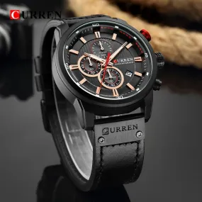 CURREN Fashion Leather Date Quartz Men Watches