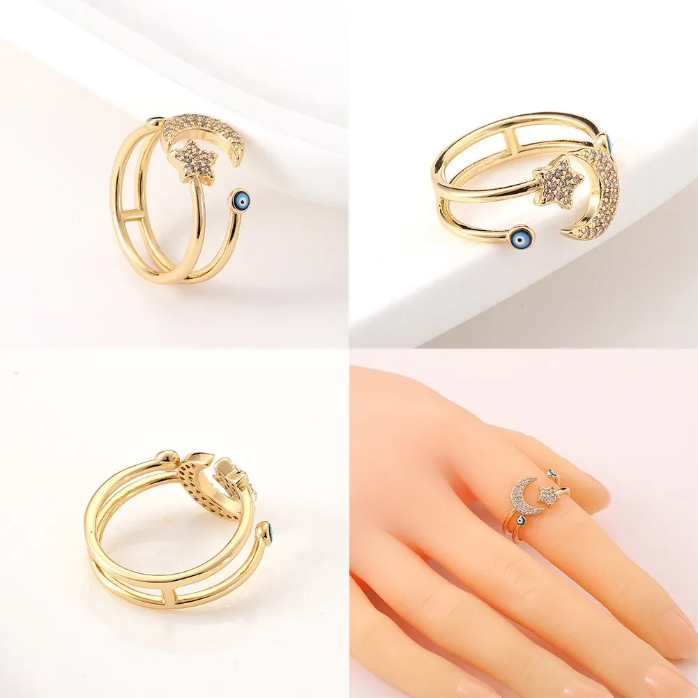 Cute Evil Eye Adjustable Fashion Ring