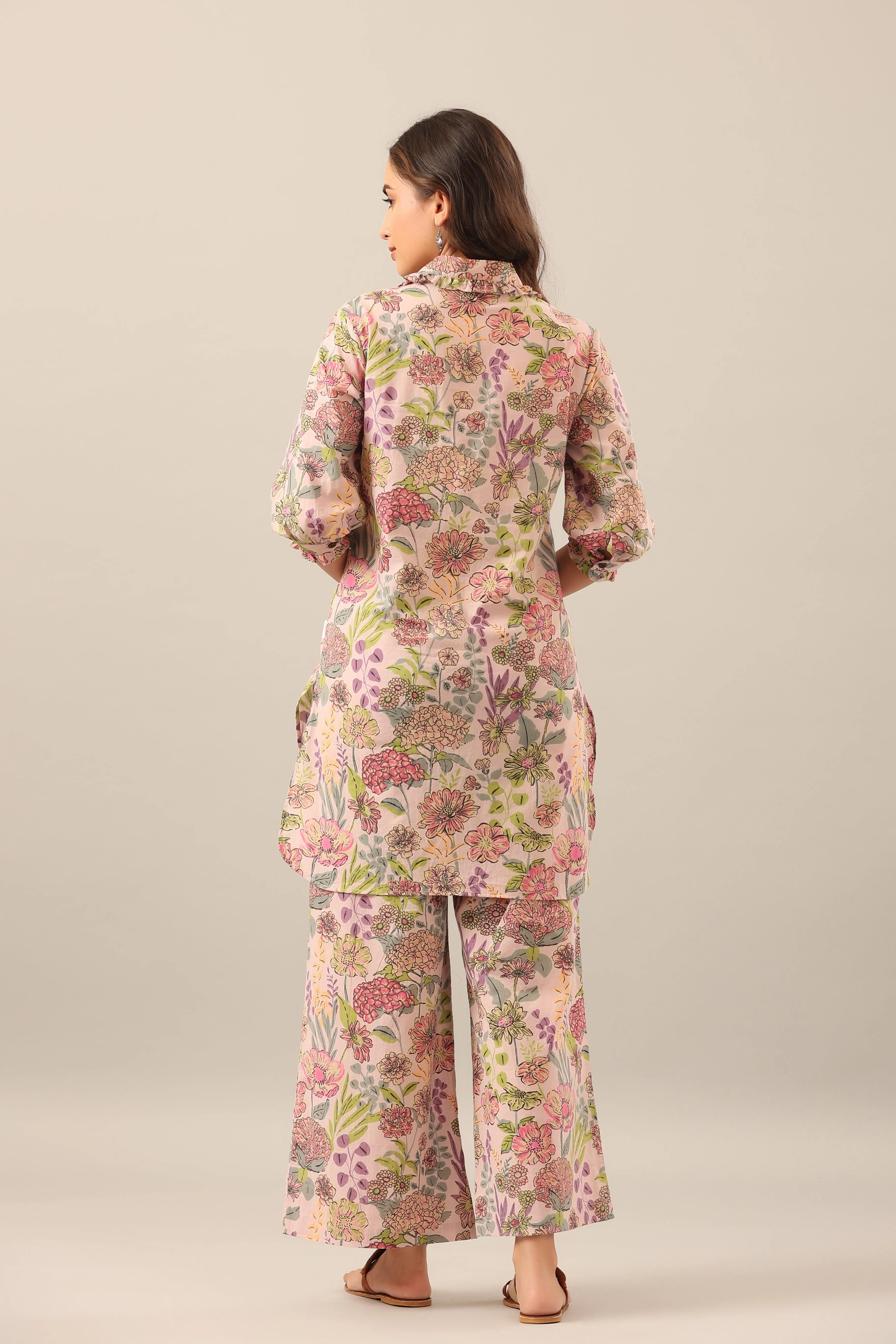 Dandelion on Collared Cotton Lounge Co-ord Set