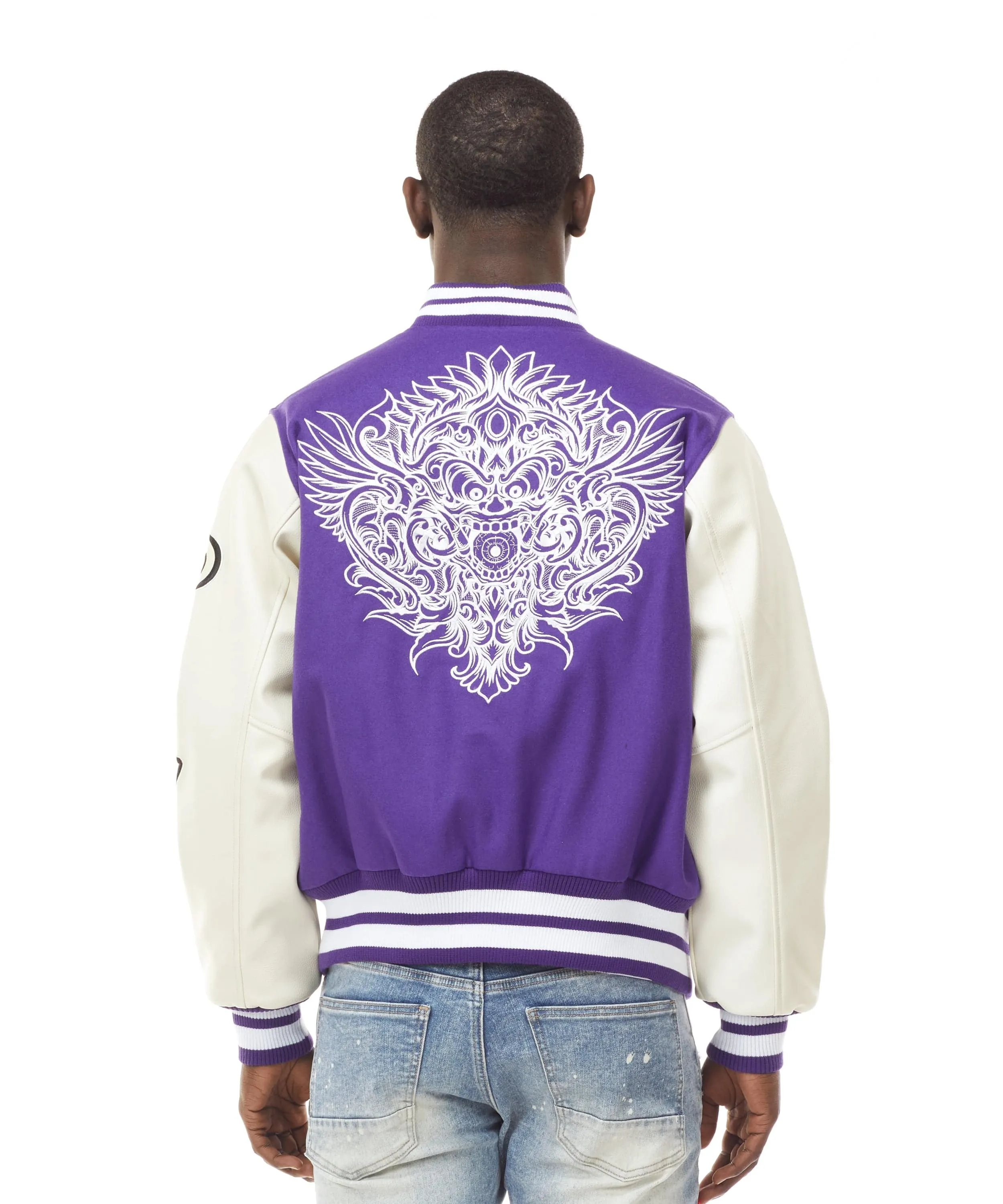 Demon Fashion Varsity Jacket - Purple