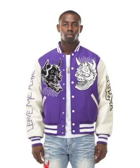 Demon Fashion Varsity Jacket - Purple