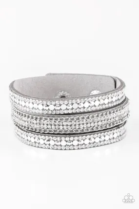 Fashion Fanatic Silver Urban Wrap Snap Bracelet - Paparazzi Accessories