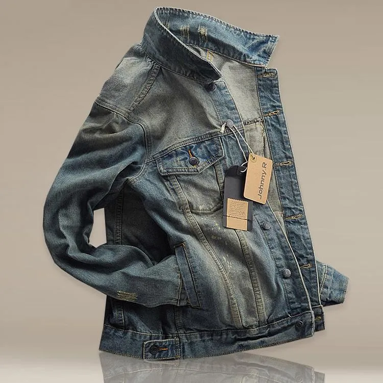 Fashion Retro Old Denim Men's Jacket