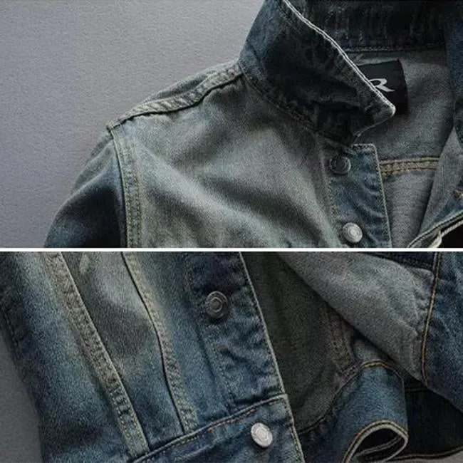 Fashion Retro Old Denim Men's Jacket