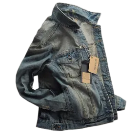 Fashion Retro Old Denim Men's Jacket