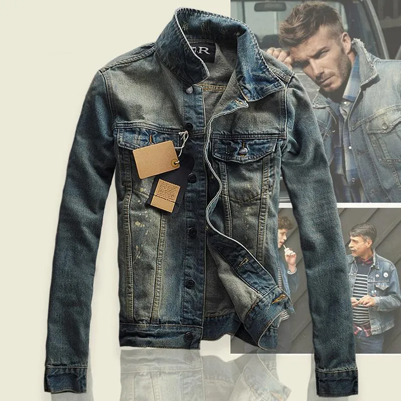 Fashion Retro Old Denim Men's Jacket