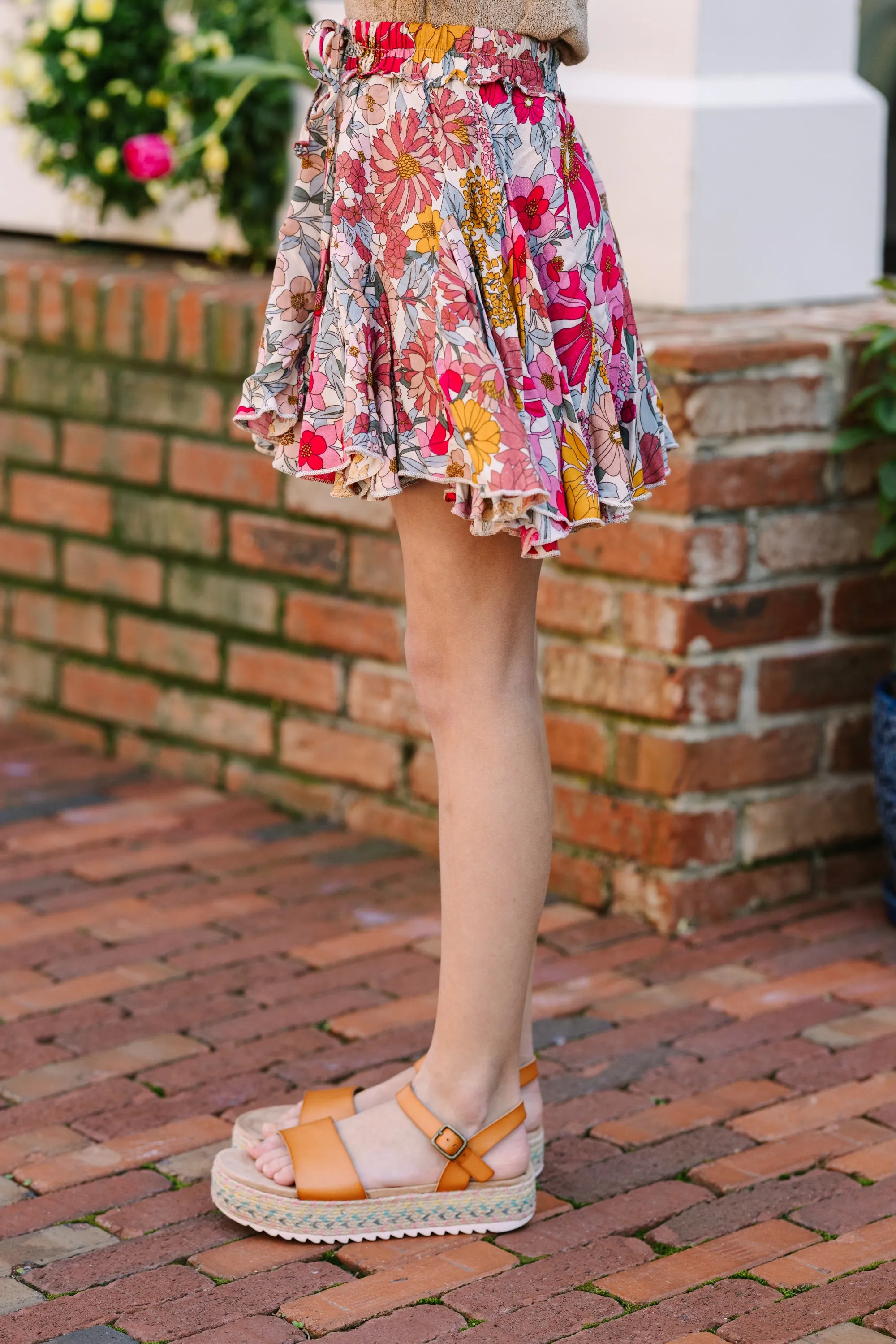 Girls: Look Your Way Pink Floral Ruffled Skort