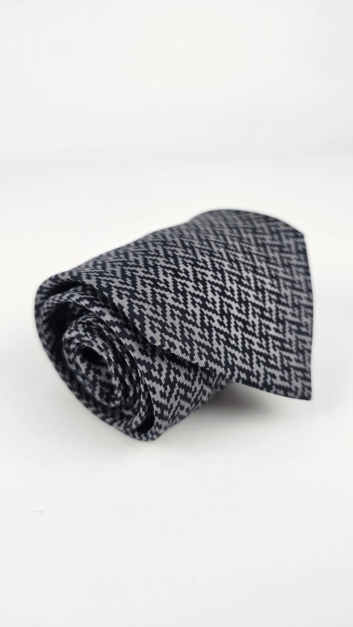 H Faconnee Black Silk tie