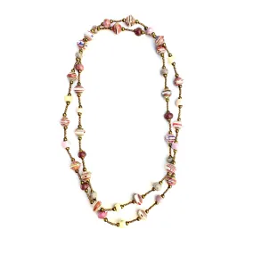 Haitian Signature Necklace- Pastels with Cereal Box Beads look