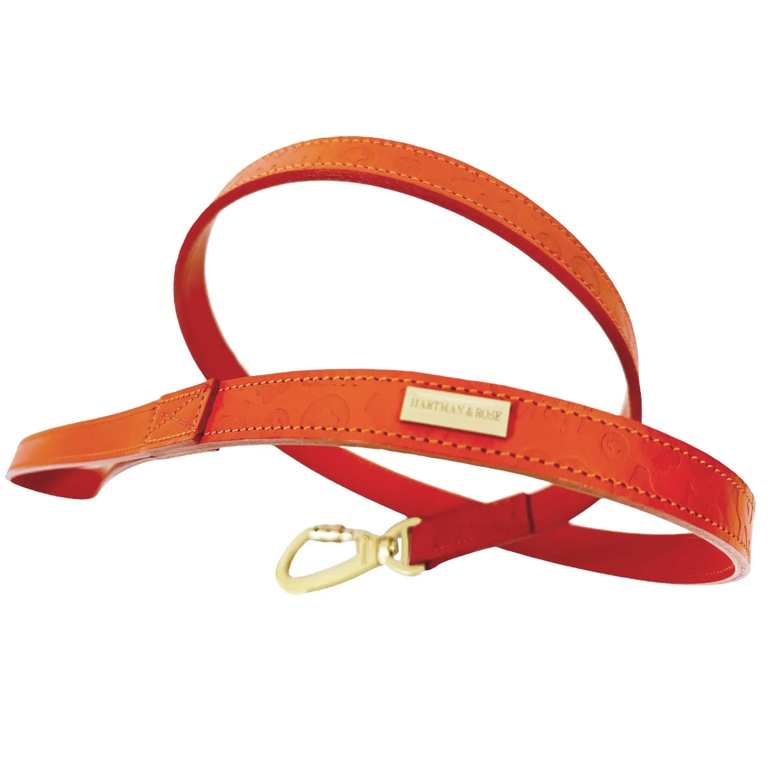 H&R Embossed Dog Leash in Tangerine