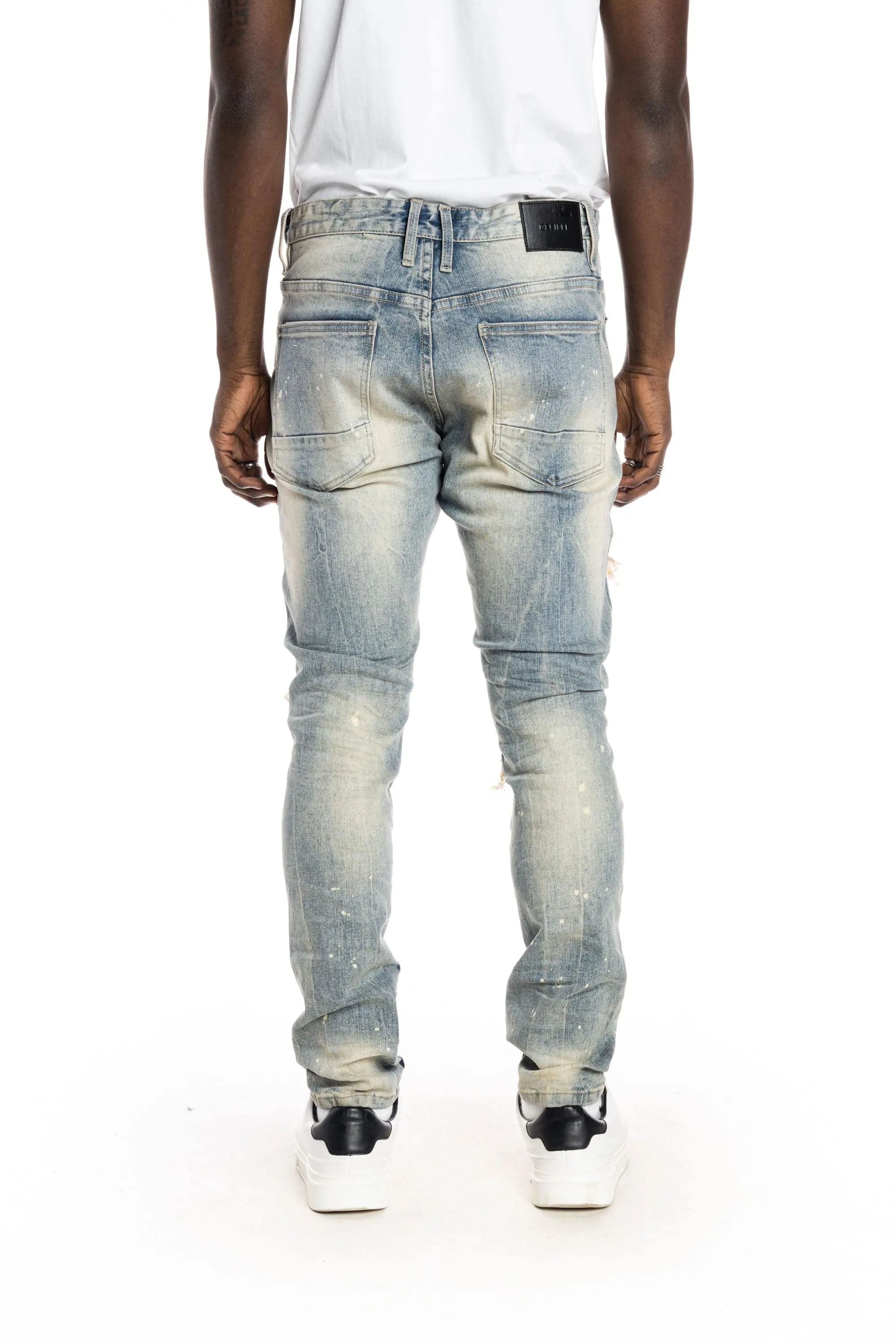 Heavy Rip & Repair Fashion Jeans - Chester Blue