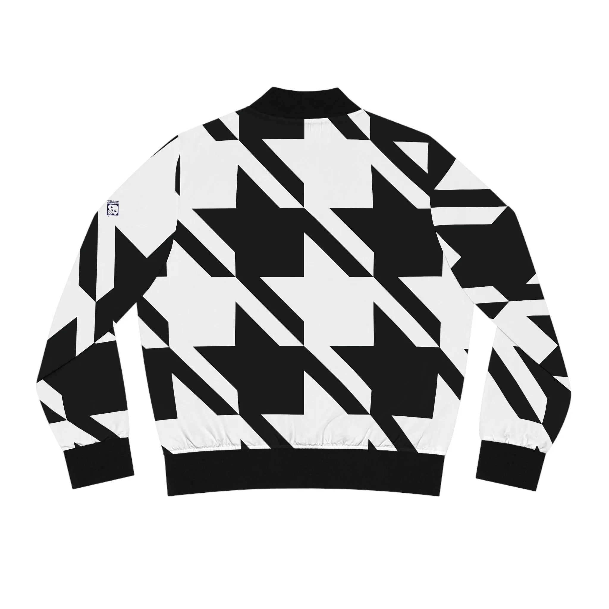 Houndstooth Glam: Women's Urban Bomber Jacket