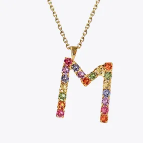 Letter Necklace M / Rainbow Combo