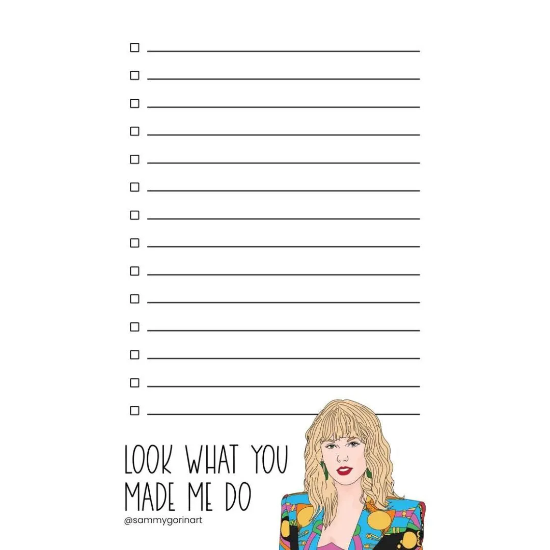 Look What You Made Me Do Taylor Swift Notepad