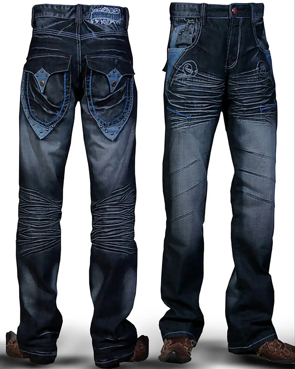 Men's Fashion Angelino Jeans Chain Blue