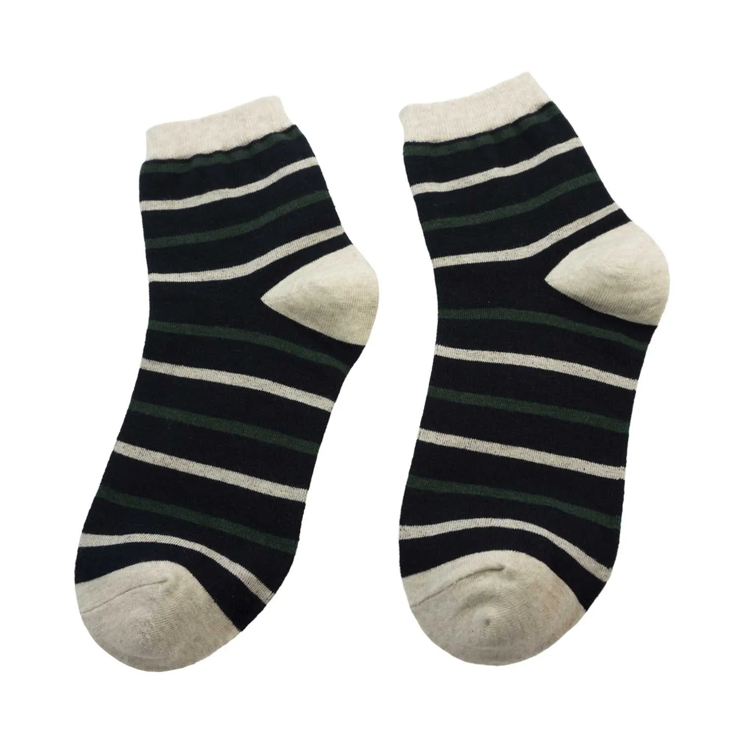 Men's Wide Stripe Design Fashion Crew Socks