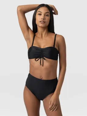 Nova High Waisted Bikini Bottom - Black