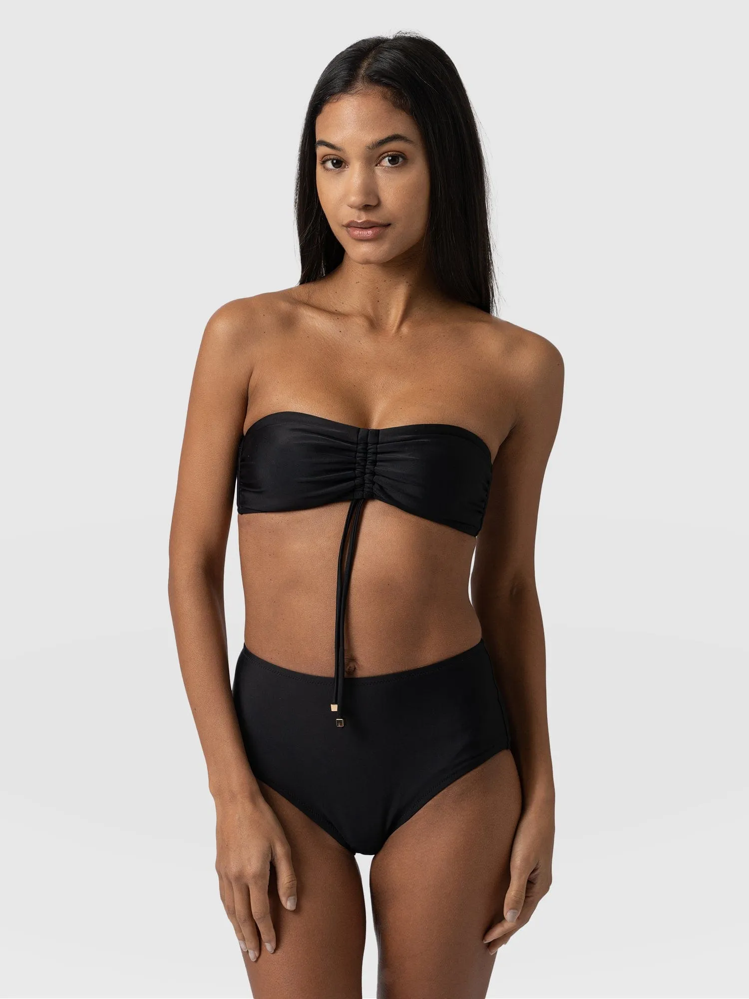 Nova High Waisted Bikini Bottom - Black