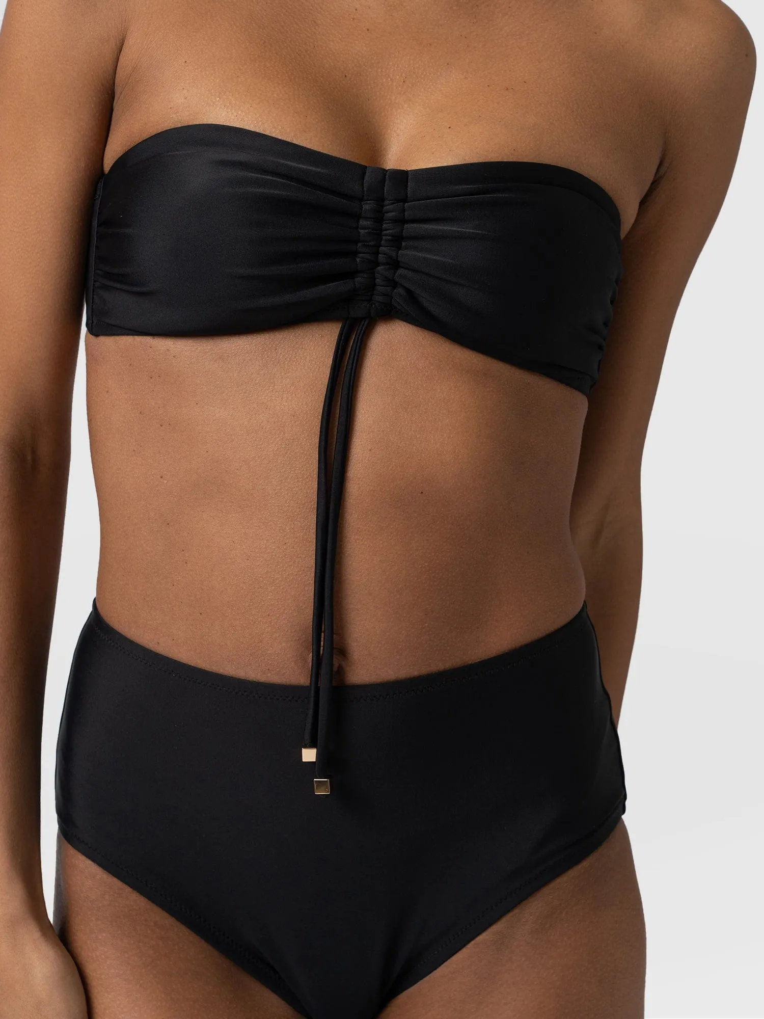 Nova High Waisted Bikini Bottom - Black