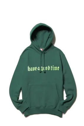 OLD ENGLISH LOGO EMBROIDERED PULLOVER HOODIE FL EVER GREEN