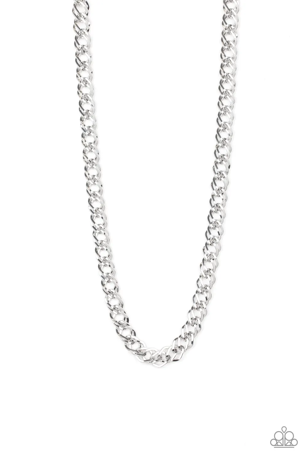 Paparazzi Accessories  - Undefeated #N833 Box 9 - Silver Urban Necklace