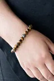 PAPARAZZI CENTERED BROWN URBAN BRACELET