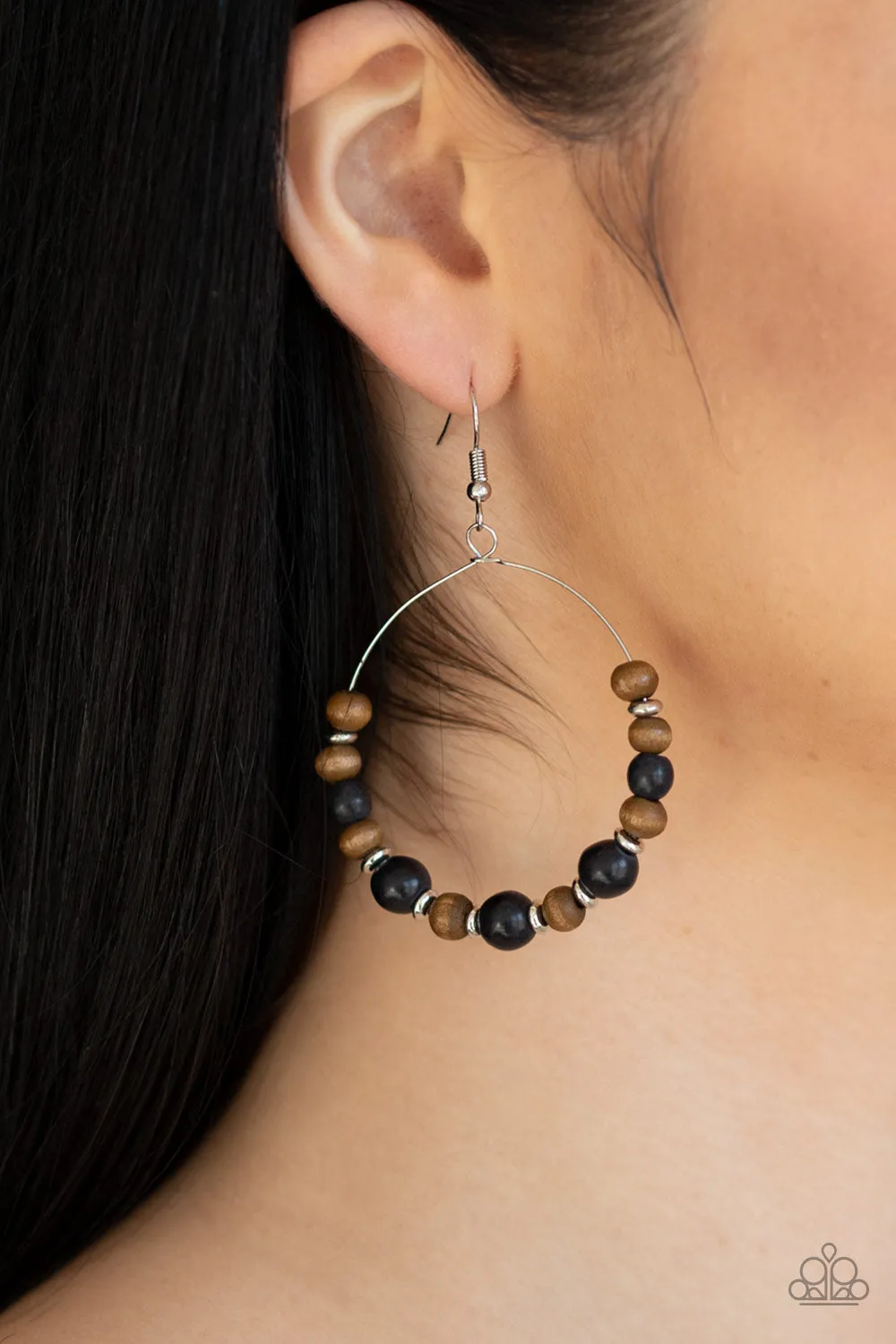 Paparazzi Forestry Fashion - Black Earrings