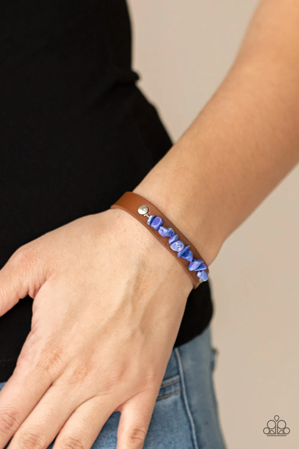 Paparazzi Pebble Paradise - Blue Urban Wrap Bracelet