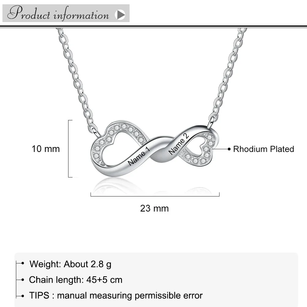 Personalized Infinity Necklaces Fashion Pendant