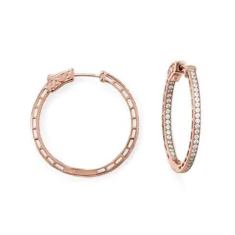 Rose Gold Plated Inside Out Hoop Earrings- M H W ACCESSORIES