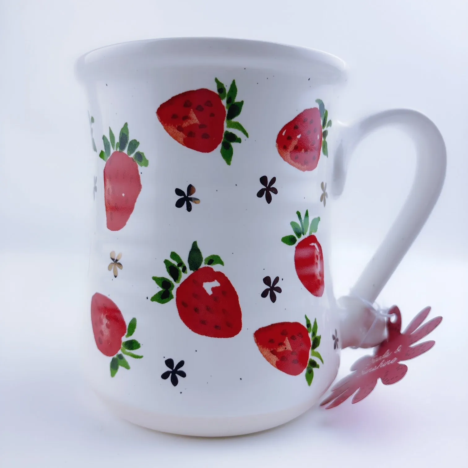 Seeds & Sunshine Strawberry Strawberries Stoneware Ceramic Mug 21 oz