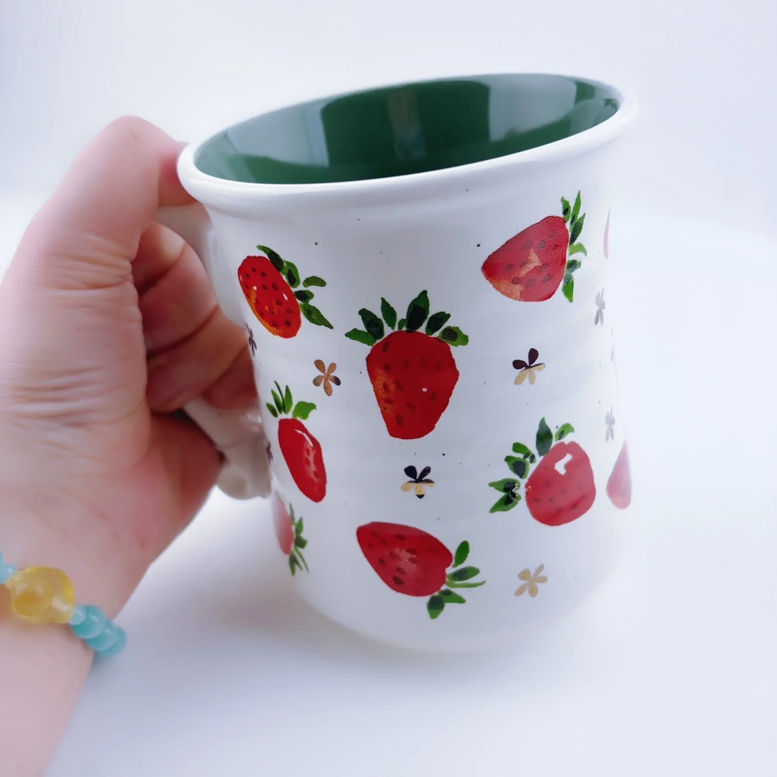 Seeds & Sunshine Strawberry Strawberries Stoneware Ceramic Mug 21 oz